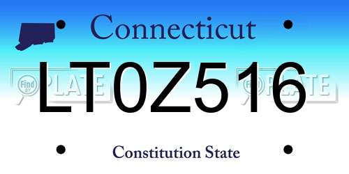 LT0Z516 Connecticut License Plate