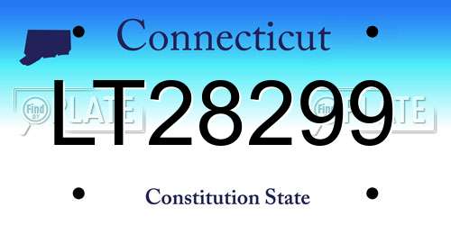 LT28299 Connecticut License Plate