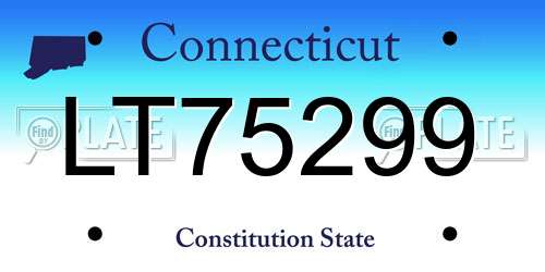 LT75299 Connecticut License Plate