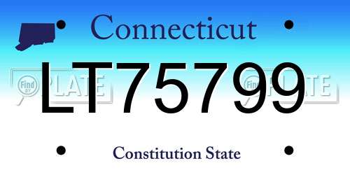 LT75799 Connecticut License Plate