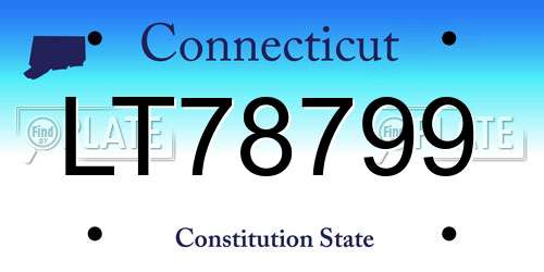 LT78799 Connecticut License Plate