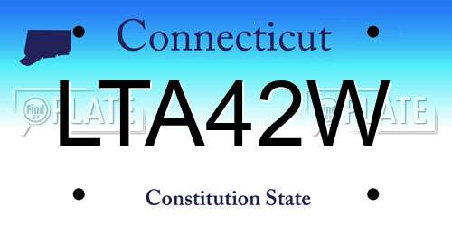LTA42W Connecticut License Plate