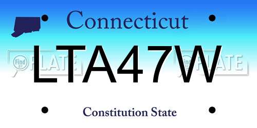 LTA47W Connecticut License Plate