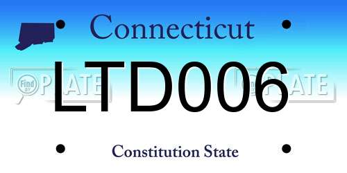 LTD006 Connecticut License Plate