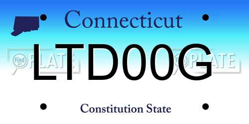LTD00G Connecticut License Plate