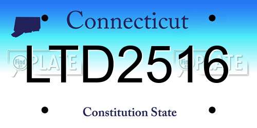 LTD2516 Connecticut License Plate