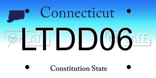 LTDD06 Connecticut License Plate