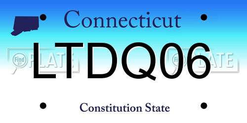 LTDQ06 Connecticut License Plate