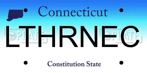 LTHRNEC Connecticut License Plate