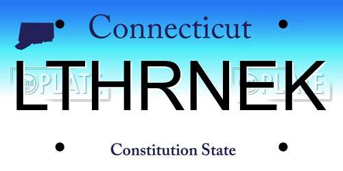 LTHRNEK Connecticut License Plate