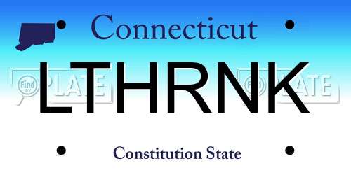 LTHRNK Connecticut License Plate