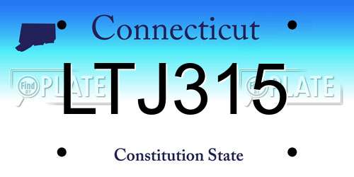 LTJ315 Connecticut License Plate