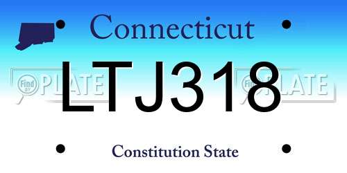 LTJ318 Connecticut License Plate