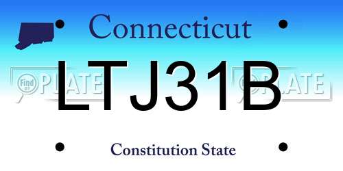LTJ31B Connecticut License Plate