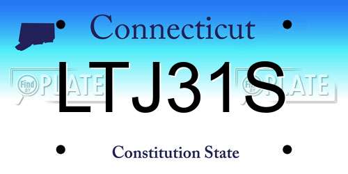 LTJ31S Connecticut License Plate