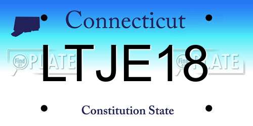 LTJE18 Connecticut License Plate