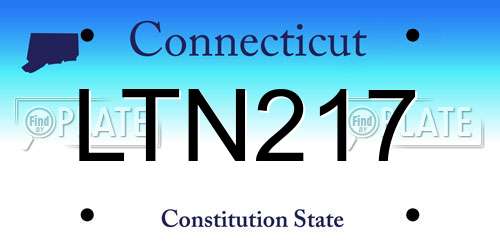 LTN217 Connecticut License Plate
