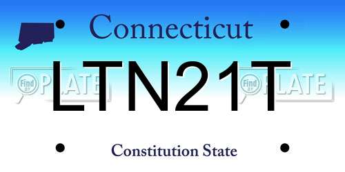 LTN21T Connecticut License Plate