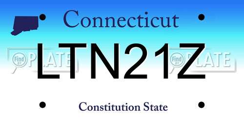 LTN21Z Connecticut License Plate