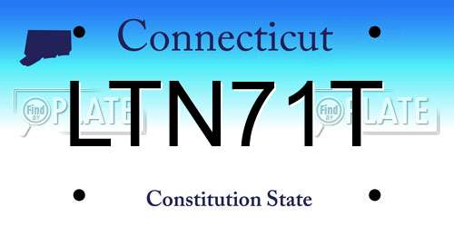 LTN71T Connecticut License Plate