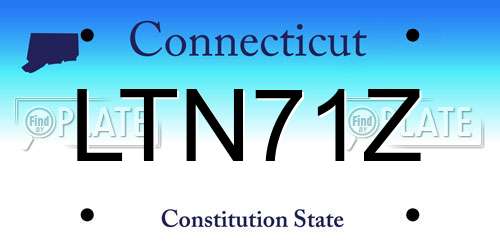 LTN71Z Connecticut License Plate