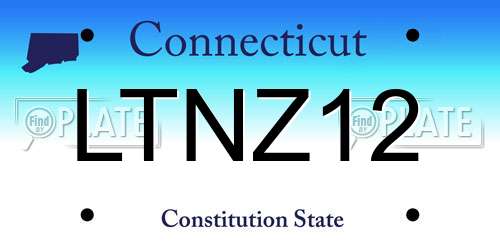 LTNZ12 Connecticut License Plate