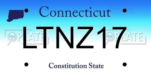 LTNZ17 Connecticut License Plate