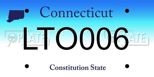 LTO006 Connecticut License Plate