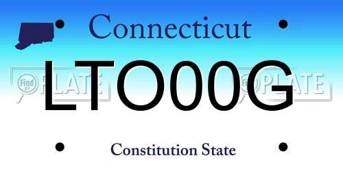 LTO00G Connecticut License Plate