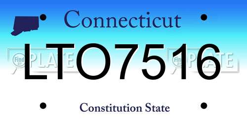 LTO7516 Connecticut License Plate