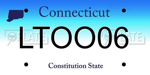 LTOO06 Connecticut License Plate
