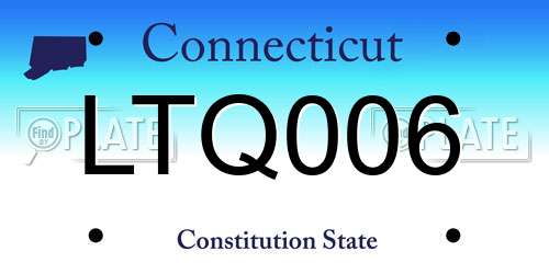 LTQ006 Connecticut License Plate