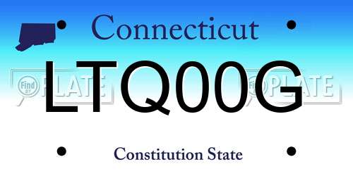 LTQ00G Connecticut License Plate