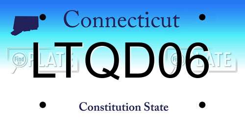 LTQD06 Connecticut License Plate
