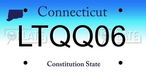LTQQ06 Connecticut License Plate