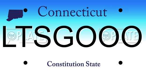 LTSGOOO Connecticut License Plate