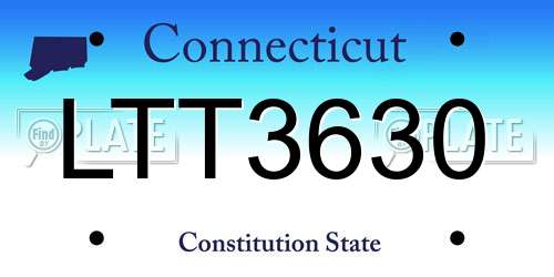 LTT3630 Connecticut License Plate