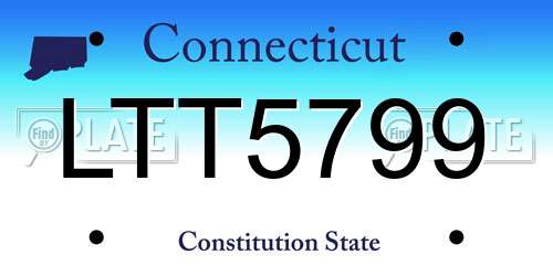 LTT5799 Connecticut License Plate