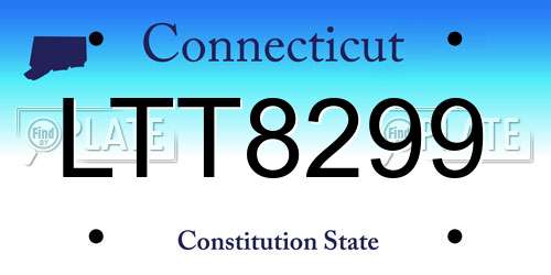 LTT8299 Connecticut License Plate