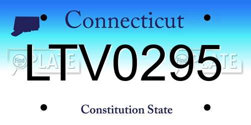 LTV0295 Connecticut License Plate