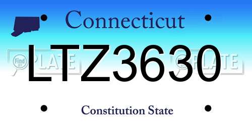 LTZ3630 Connecticut License Plate