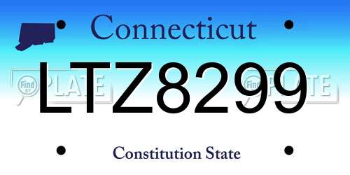 LTZ8299 Connecticut License Plate