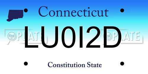 LU0I2D Connecticut License Plate