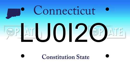 LU0I2O Connecticut License Plate