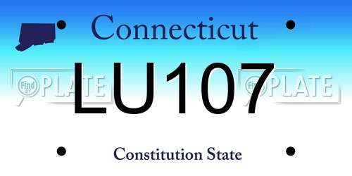 LU107 Connecticut License Plate