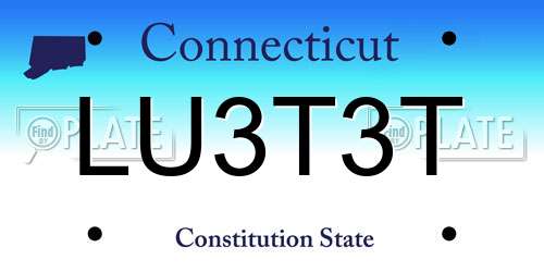 LU3T3T Connecticut License Plate