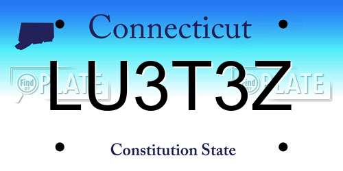 LU3T3Z Connecticut License Plate