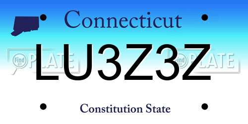 LU3Z3Z Connecticut License Plate