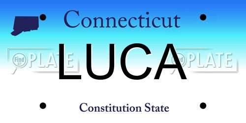 LUCA Connecticut License Plate