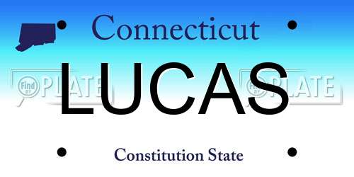 LUCAS Connecticut License Plate